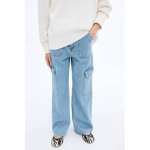 Mango Kids straight leg jeans light blue denim afbeelding