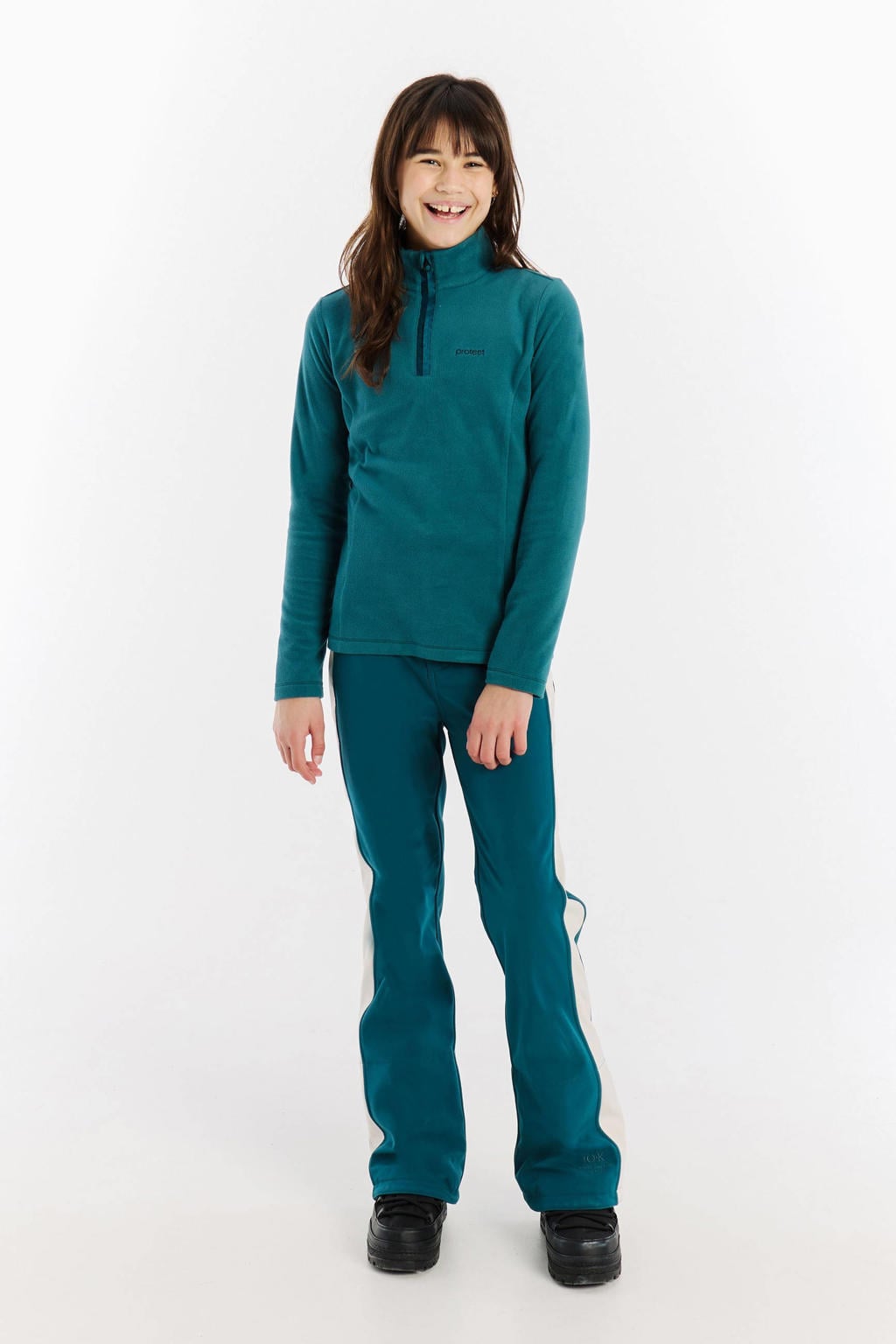 Blauwe meisjes Protest skipully Remutey JR van fleece met effen en lange mouwen