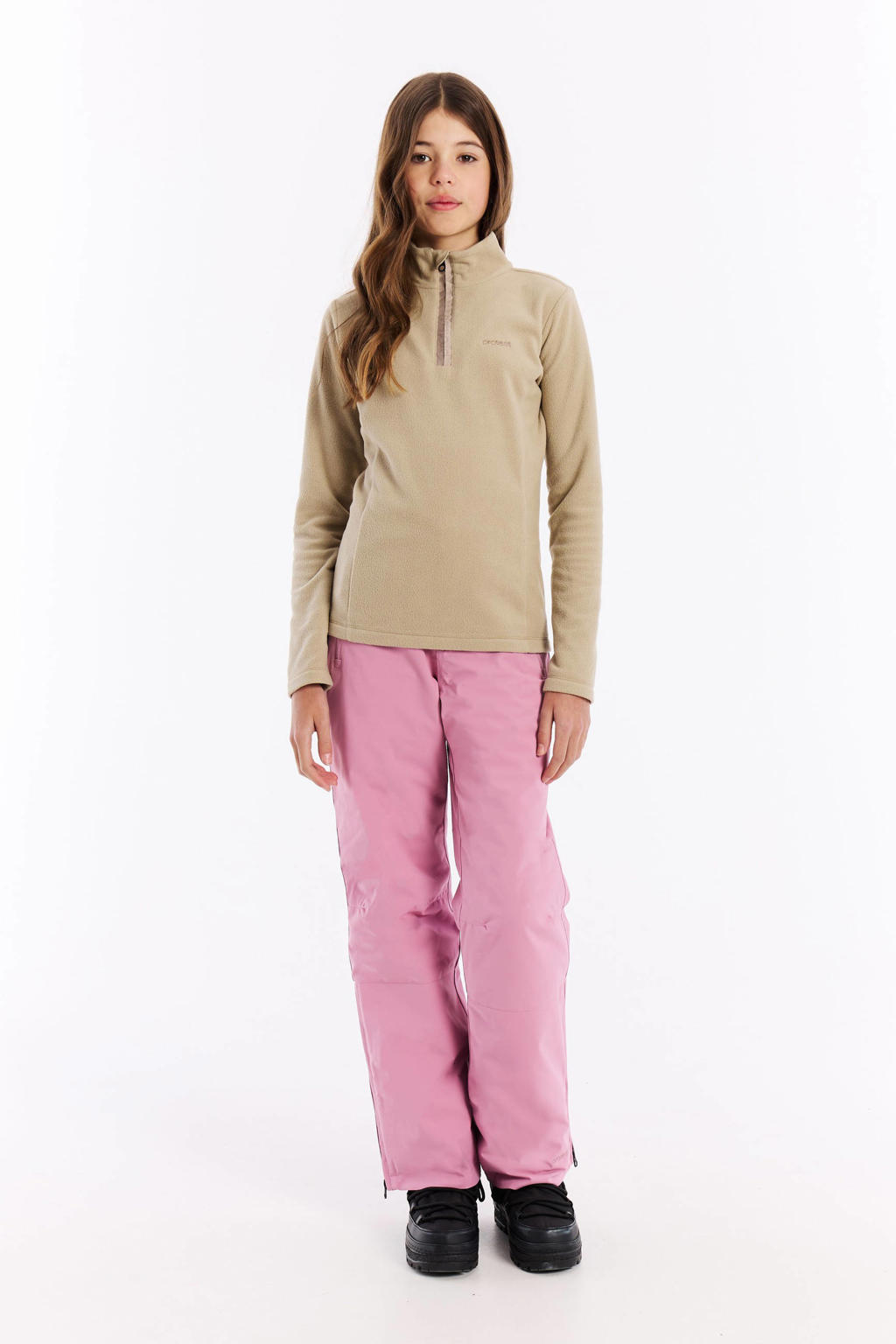 Beige meisjes Protest skipully Remutey JR van fleece met effen en lange mouwen