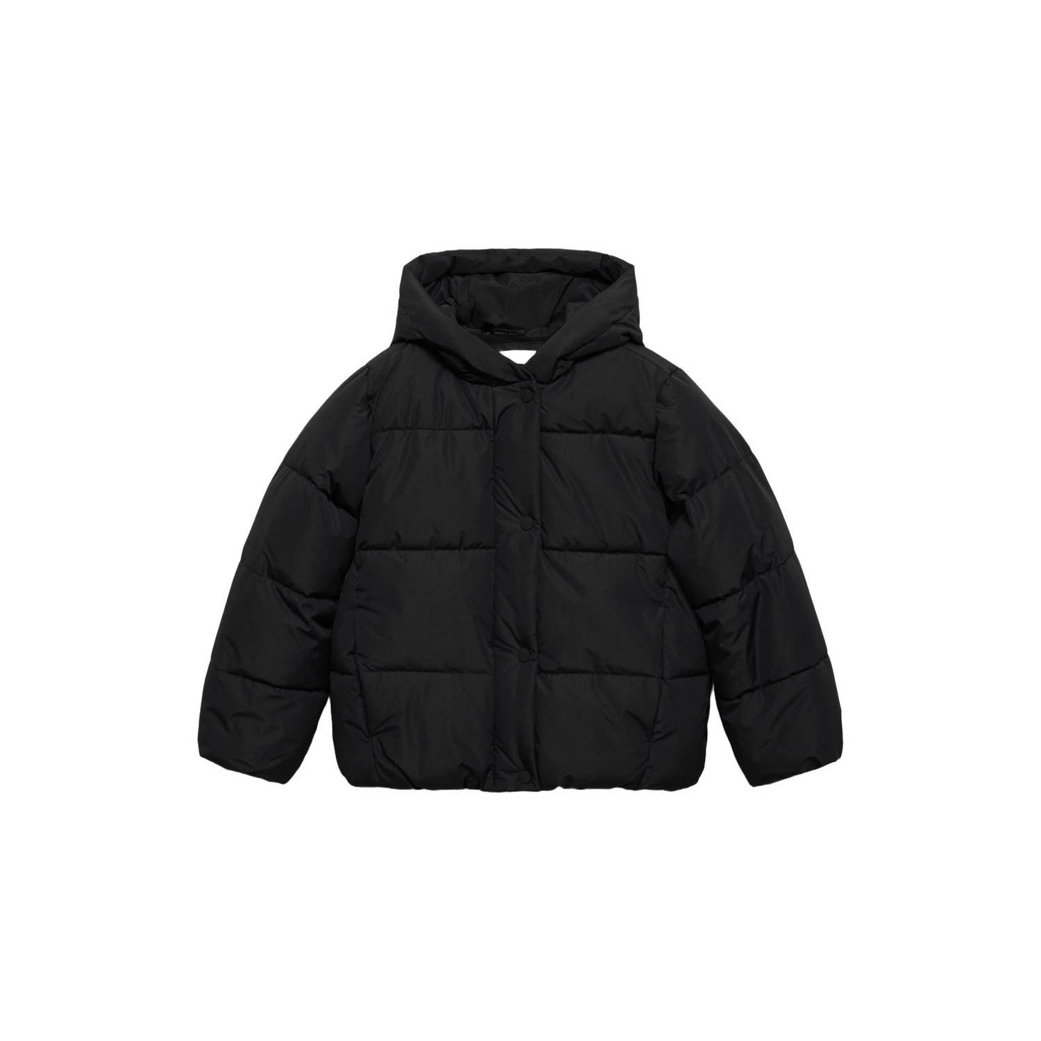 Mango Kids gewatteerde jas zwart