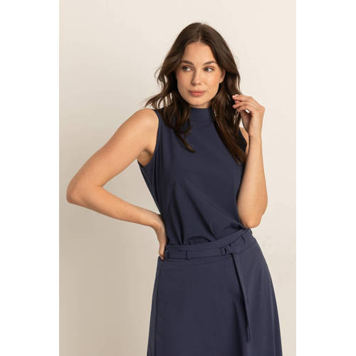 Expresso travelstof top donkerblauw fijn gebreid afbeelding