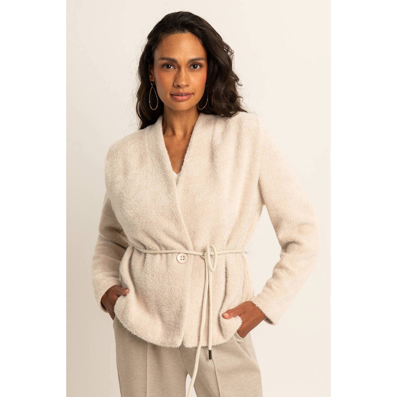 Expresso gebreid vest beige
