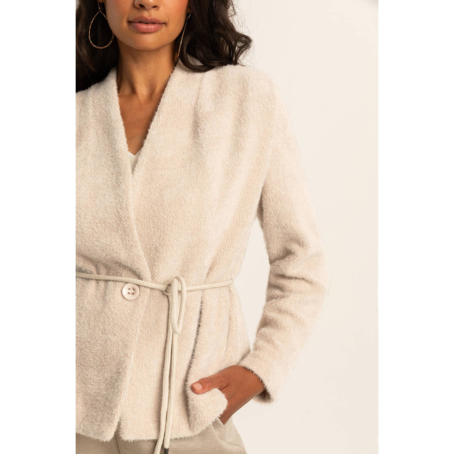 Expresso gebreid vest beige