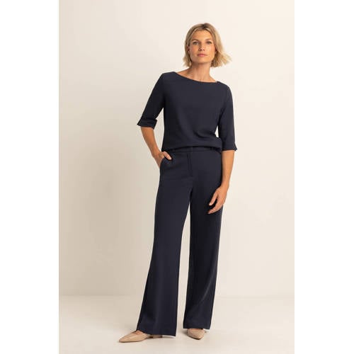 Expresso straight high waist broek donkerblauw afbeelding