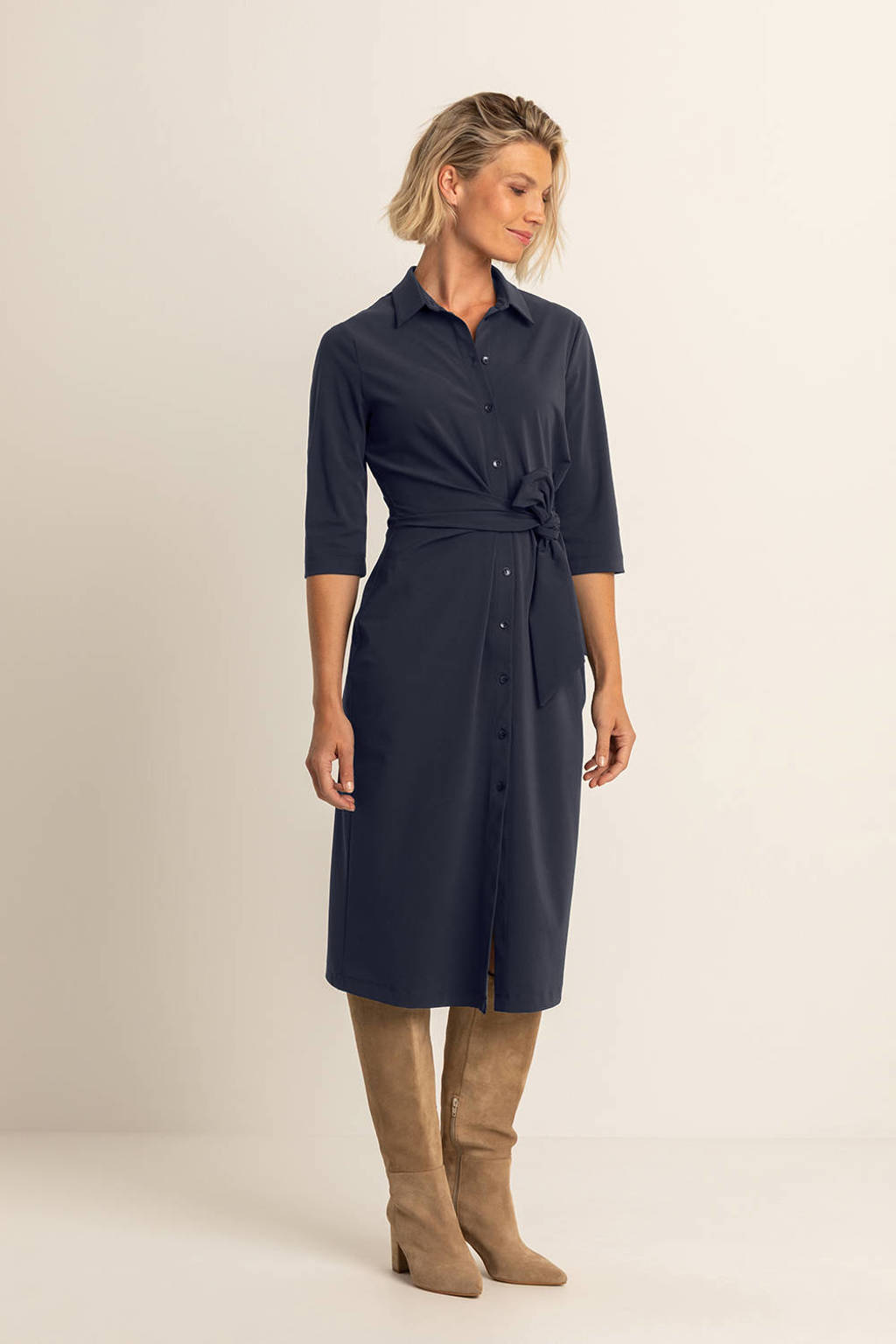 Expresso travelstof blousejurk donkerblauw wehkamp