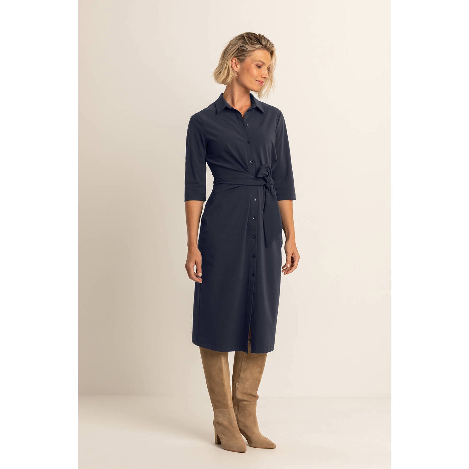 Expresso travelstof blousejurk donkerblauw
