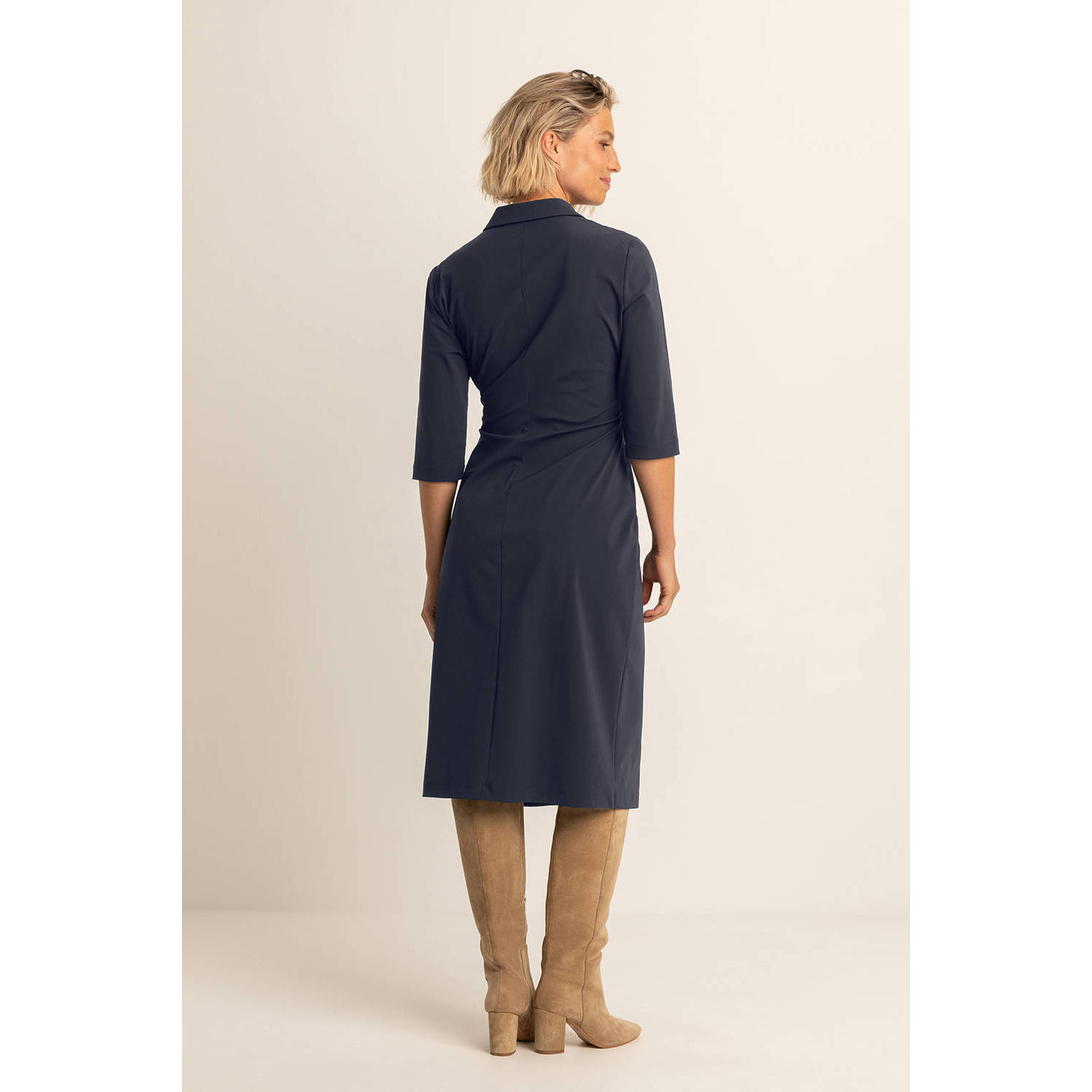 Expresso travelstof blousejurk donkerblauw