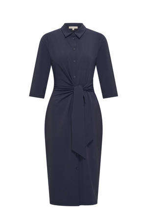 travelstof blousejurk donkerblauw