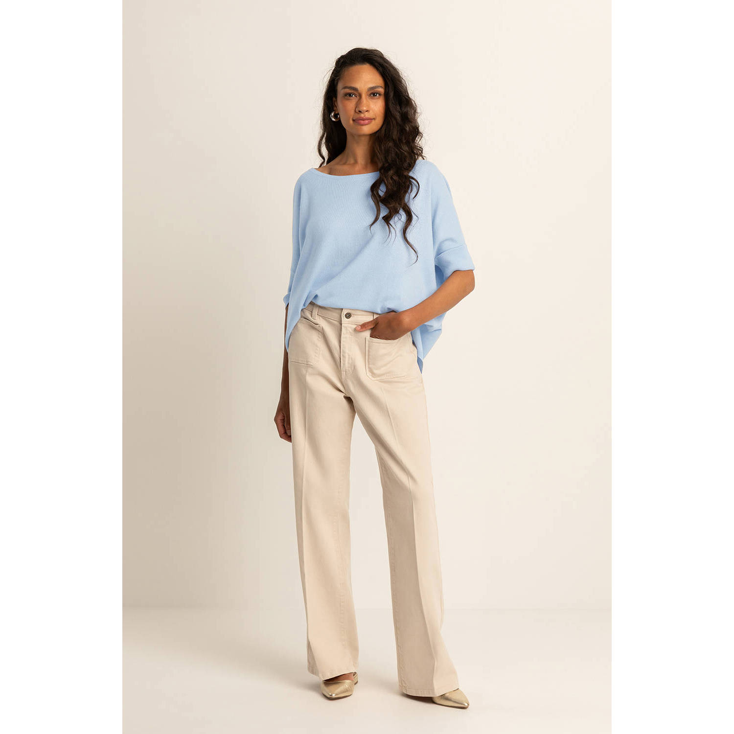 Expresso flared jeans ecru