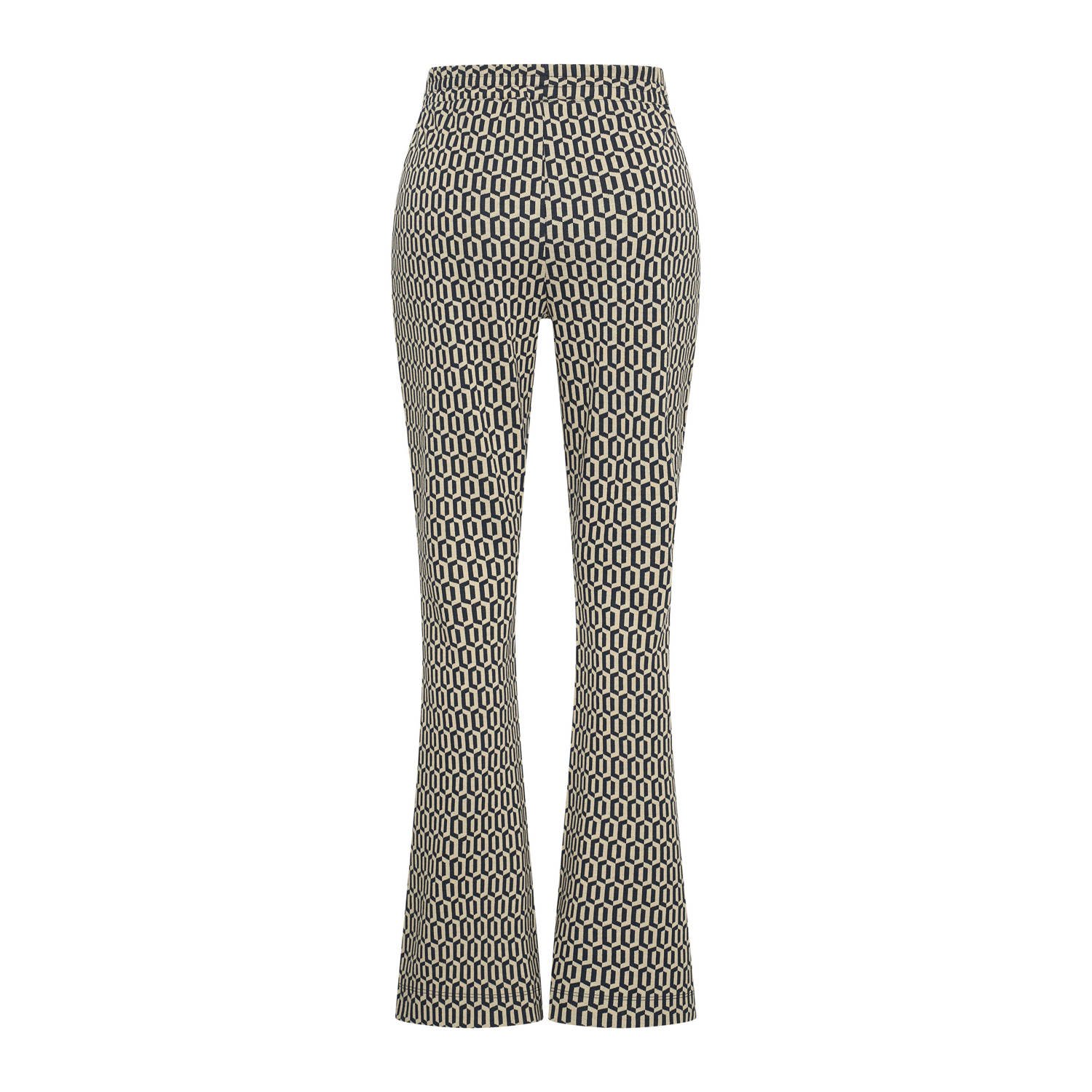 Expresso jersey flared regular waist flared broek zwart