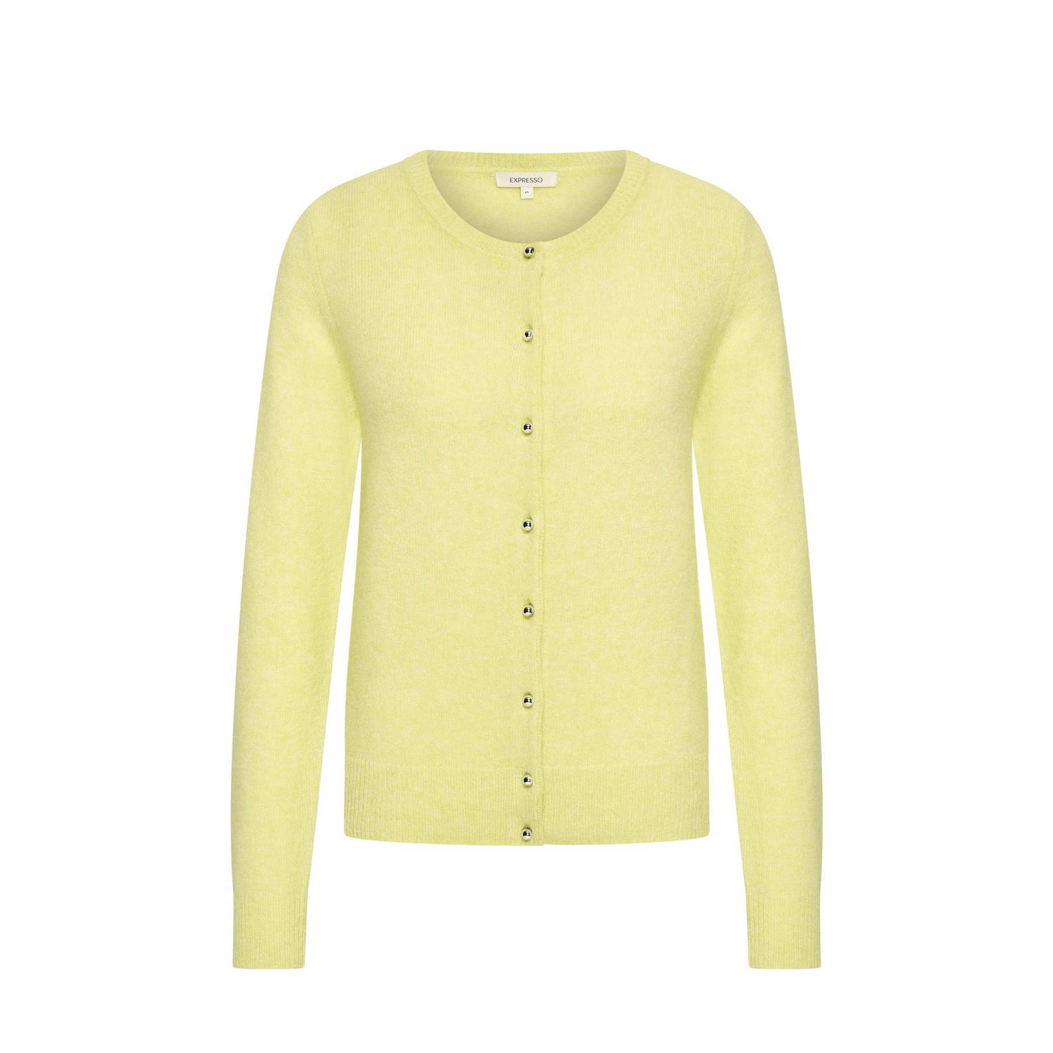 Expresso wollen gebreid vest limegroen