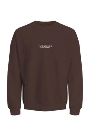 sweater met backprint donkerbruin