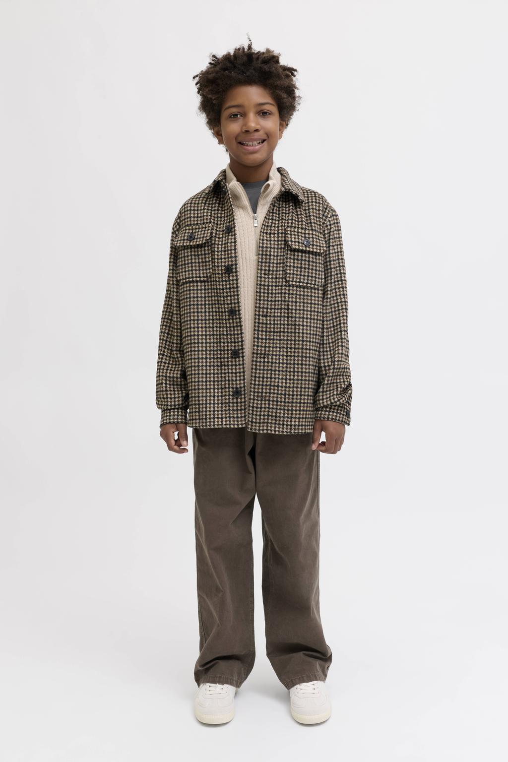 JACK & JONES JUNIOR trui beige met kabels