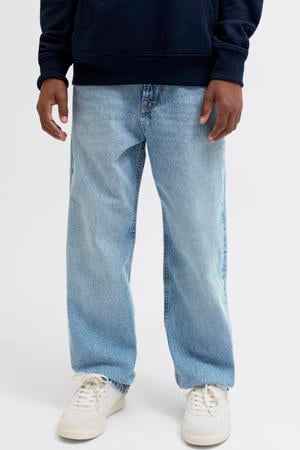 relaxed high waist loose fit jeans medium blue denim