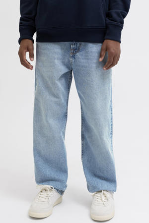 relaxed high waist loose fit jeans medium blue denim