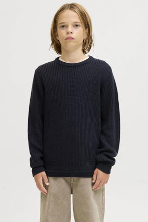 trui donkerblauw grof gebreid