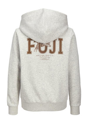 hoodie met backprint wit melange