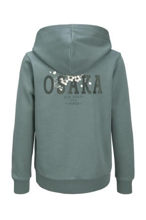 hoodie met backprint grijsblauw