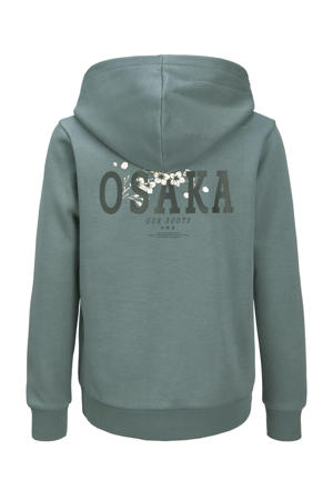 hoodie met backprint grijsblauw