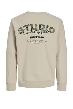 sweater met backprint beige