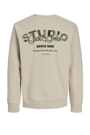 sweater met backprint beige