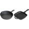 Blackwell Pannenset Gietijzer 2-Delig Koekenpan ø 25 cm & Grillpan 23 x 23 cm - geschikt voor alle warmtebronnen - zonder anti-aanbaklaag