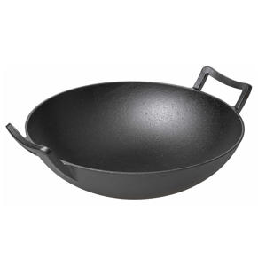 Wokpan / Wadjan Gietijzer ø 36 cm / 6.5 liter - geschikt voor alle warmtebronnen - zonder anti-aanbaklaag