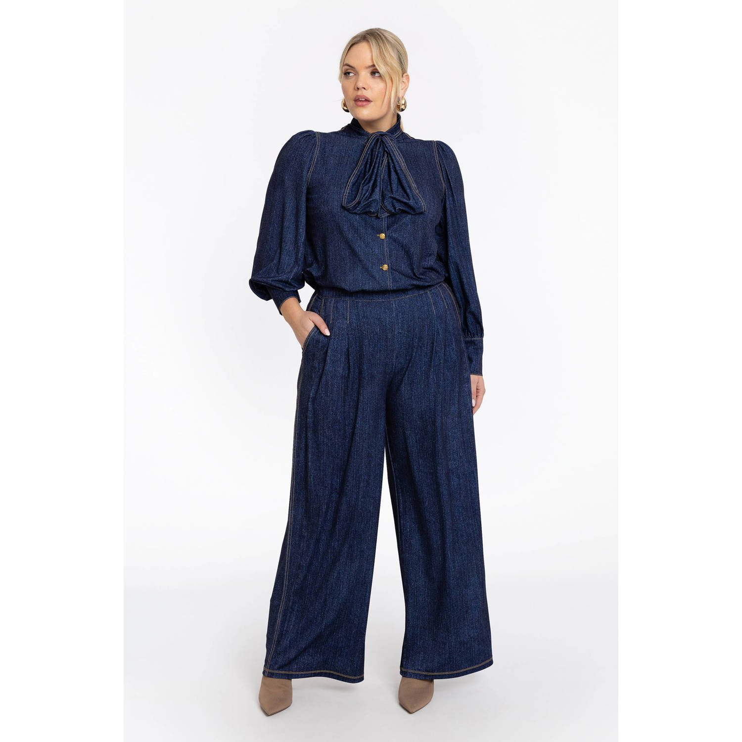 YOEK blouse dark blue denim