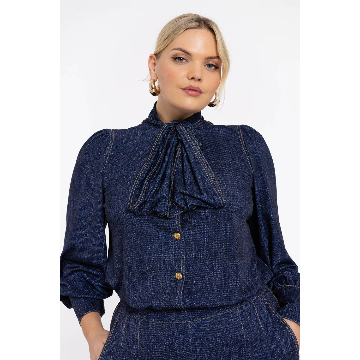 YOEK blouse dark blue denim