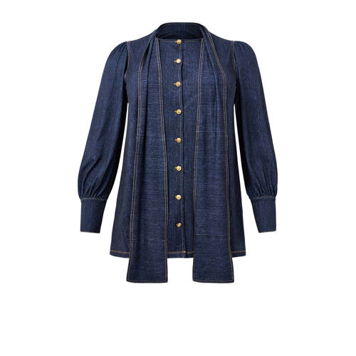 YOEK blouse dark blue denim afbeelding