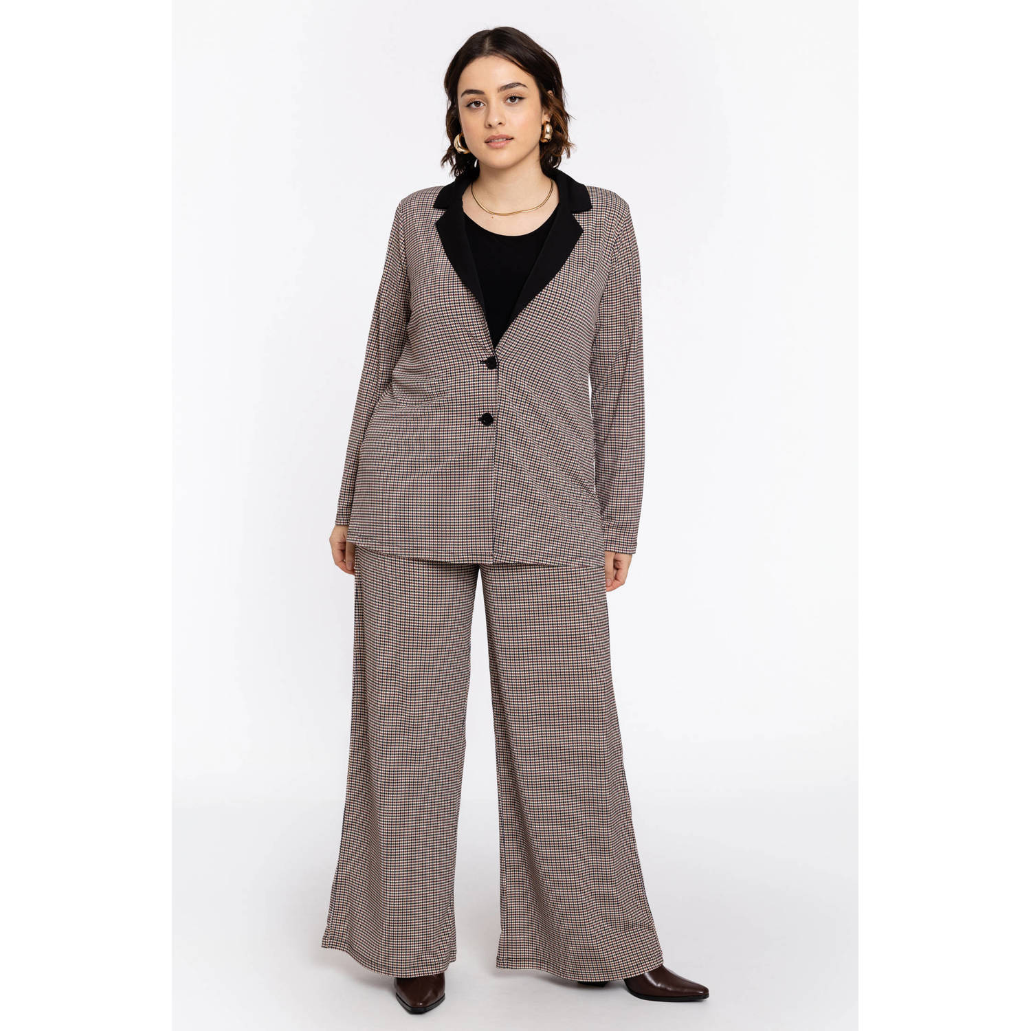 YOEK regular waist broek bruin