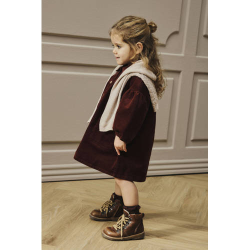 LIL' ATELIER MINI corduroy blousejurk donkerbruin afbeelding