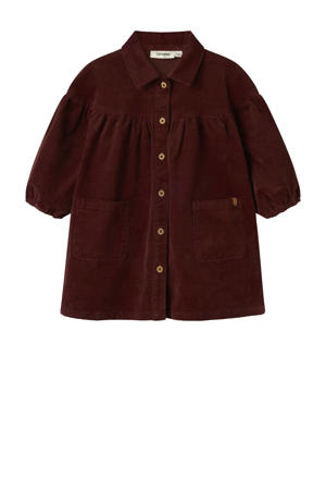 corduroy blousejurk donkerbruin