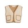 LIL' ATELIER BABY teddy gilet ecru/lichtbruin