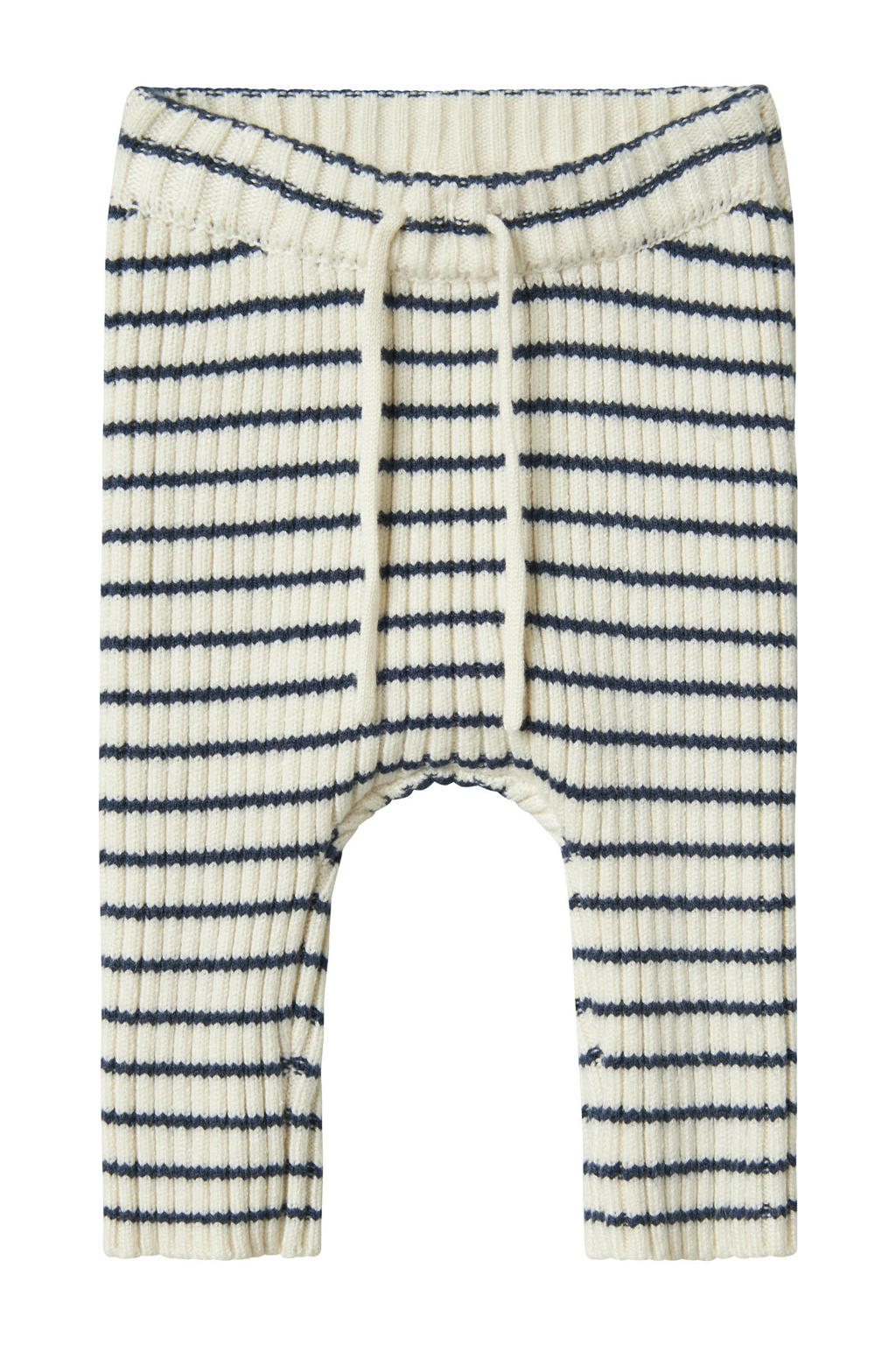 Blauwe jongens NAME IT BABY gestreepte casual broek van viscose met regular fit en striksluiting