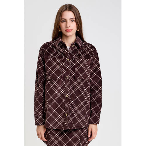 Cache Cache geruit blouse donkerrood afbeelding