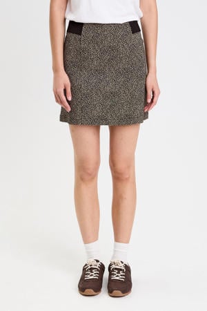 mini rok met panterprint zwart