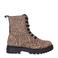 Nelson Kids suède veterboots met panterprint beige/zwart