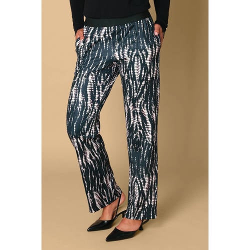 Ivy Beau wide leg high waist broek donkerblauw afbeelding