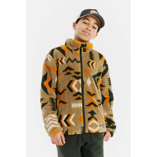 Protest teddy fleece vest PRTMalton Jr camel/olijfgroen afbeelding
