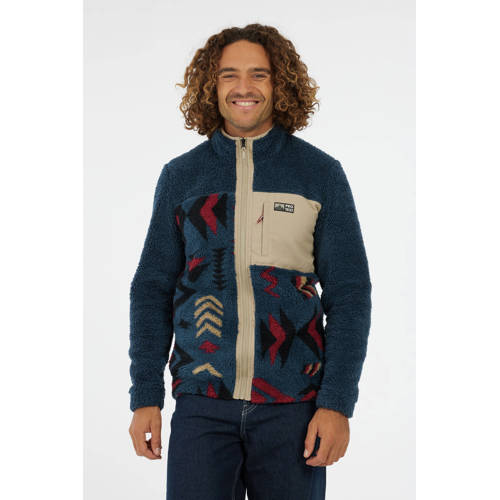 Protest teddy fleecevest PRTDon donkerblauw/beige afbeelding