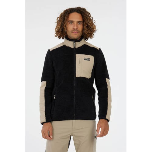 Protest teddy fleece vest zwart/beige afbeelding