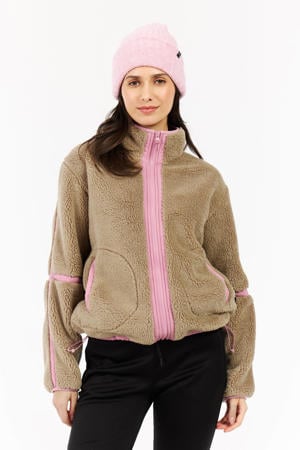 teddy fleece vest PRTRed camel/roze
