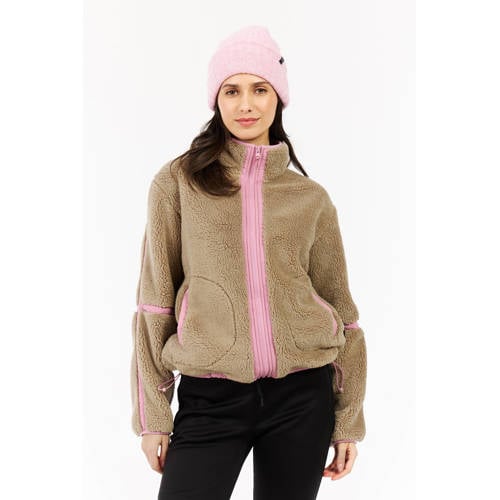 Protest teddy fleece vest PRTRed camel/roze afbeelding