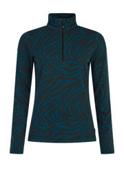 thumbnail: Blauw en zwarte dames Protest skipully PRTEsher van polyester met dierenprint, lange mouwen en halve rits