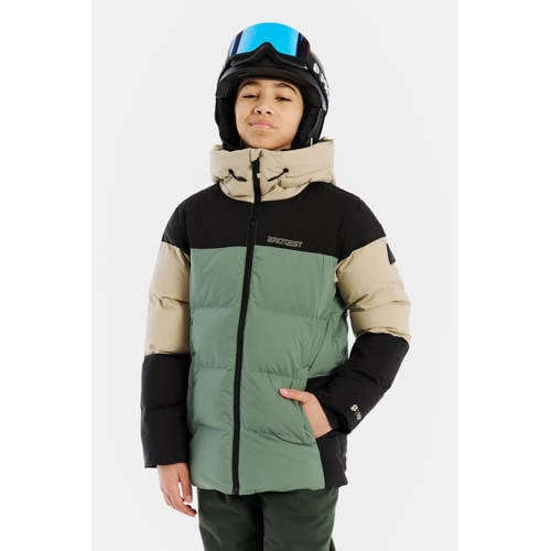 Protest ski-jas PRTJustin Jr groen/ecru/zwart afbeelding