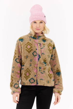 teddy fleece vest PRTAdel camel/roze/blauw