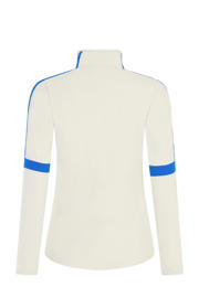 thumbnail: Ecru en blauwe dames Protest skipully PRTCarly van polyester met meerkleurige print, lange mouwen, opstaande kraag en halve rits