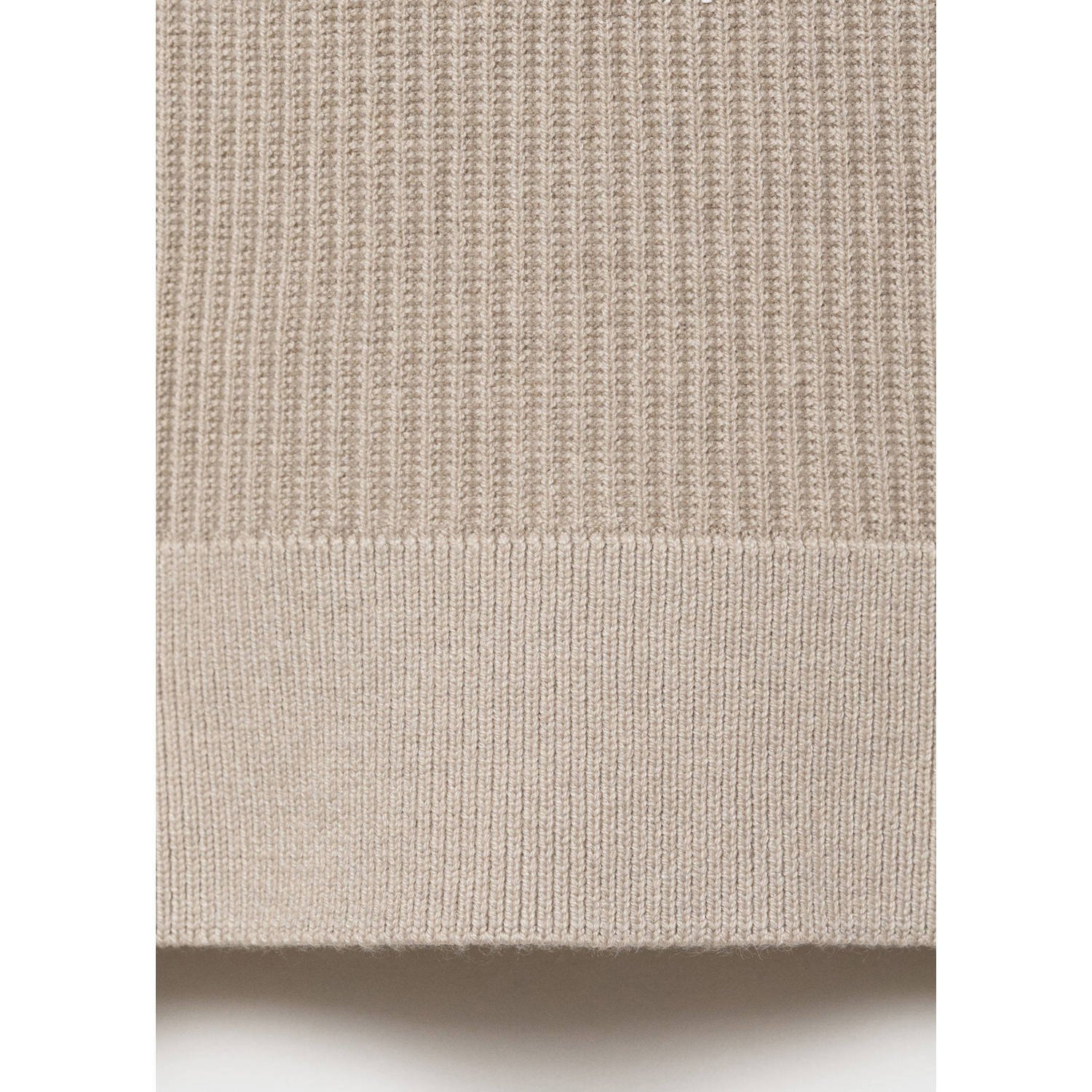 Mango Man trui met ingebreid patroon beige