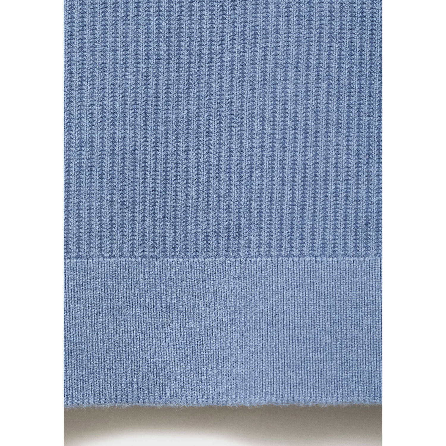 Mango Man pullover trui rib gebreid lichtblauw